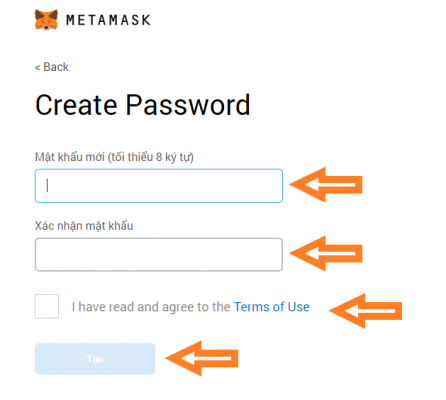 Tạo mật khẩu ví Metamask là gì