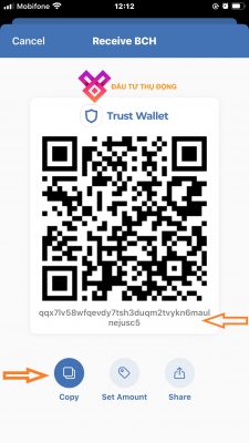 Địa chỉ ví trên Trust Wallet