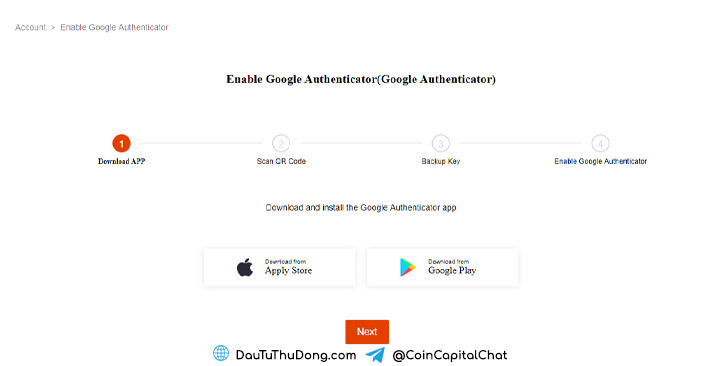 Enable Google Authen MoonXBT