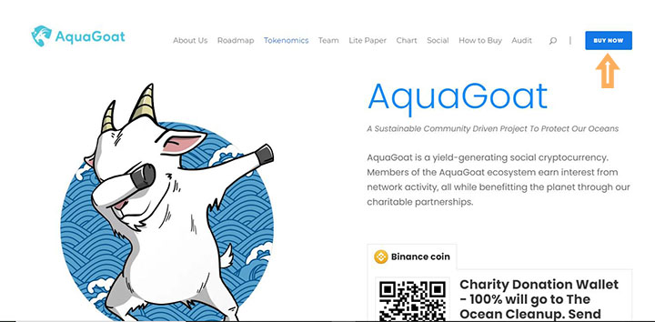 Chọn BUY NOW tại trang chủ của AquaGoat