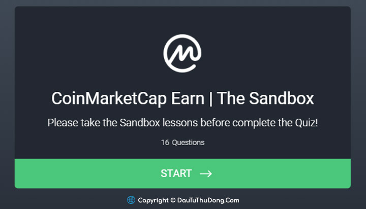 Tham gia The Sandbox Airdrop trên CoinMarketCap