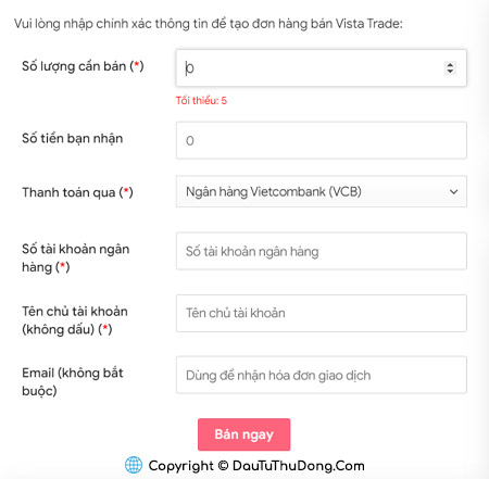 Thanh khoản Vista Trade an toàn