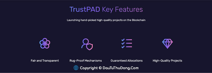 Các tính năng nổi bật của nền tảng TrustPad